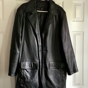 Men’s black leather jacket